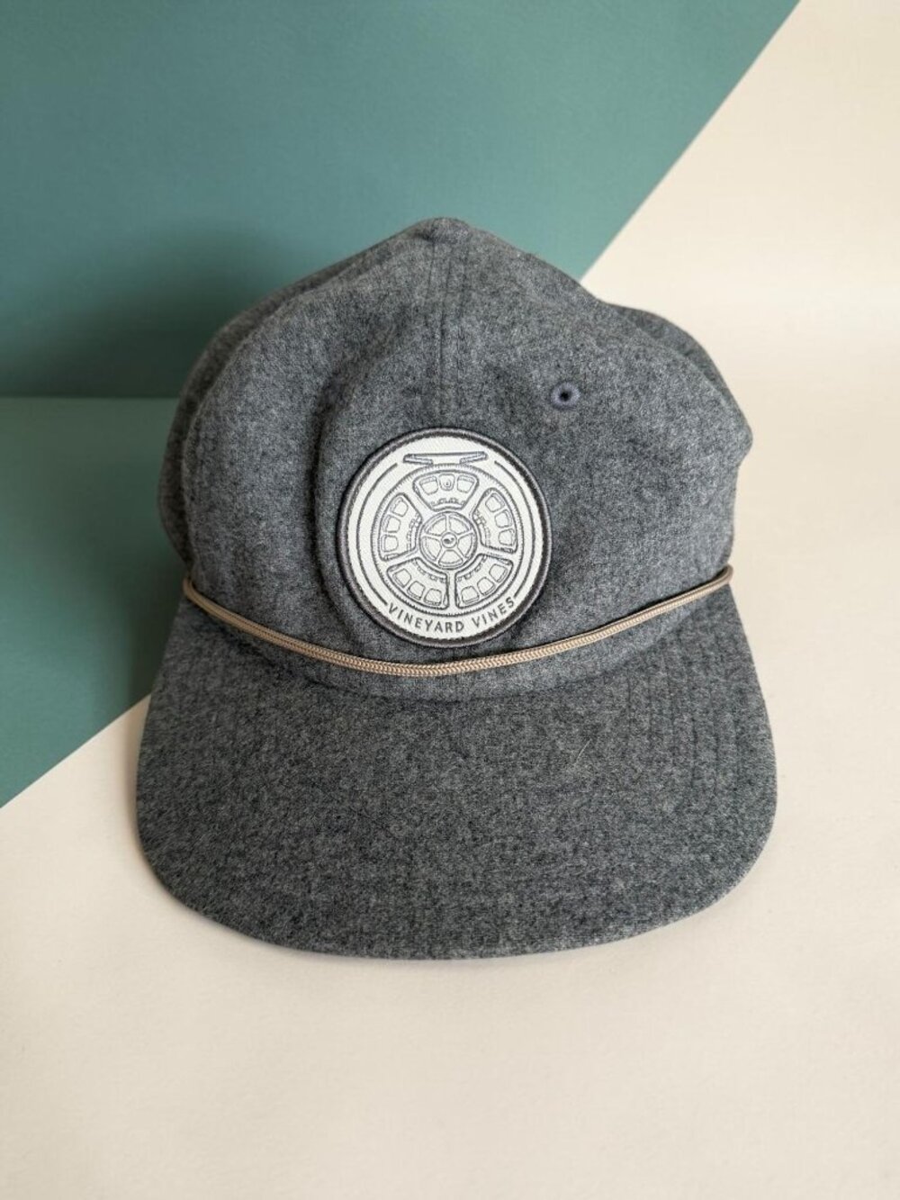 VINEYARD VINES Gray Wool Blend Fiahing Reel Baseball Hat Cap